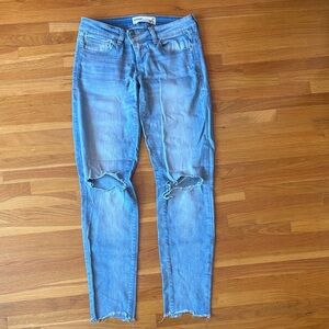 Garage Light Blue Distressed Skinny Jeans
